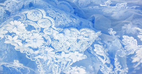 Laço Azul Claro Textura Antecedentes Modelo Resumo Fundo Com Haste — Fotografia de Stock