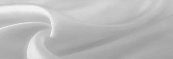 Белая Шелковая Ткань Гладкий Элегантный Белый Шелк Роскошная Атласная Ткань — стоковое фото