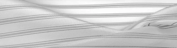 Tecido Seda Branca Linhas Cinzentas Faixa Estreita Linha Curso Traço — Fotografia de Stock
