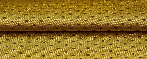 Brocade Golden Color Little Polka Brocade Class Ornate Shuttle Fabrics — Stock Photo, Image