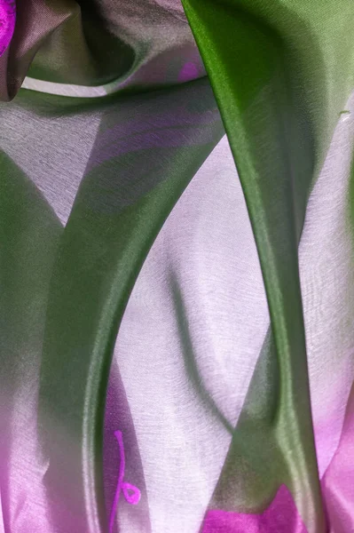 Фон Текстуры Шелковая Ткань Блестящий Красный Зеленый Небольшой Абстрактной Печати — стоковое фото