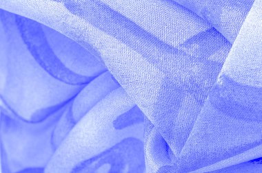 blue fabric texture with abstract blue print. luxury as abstract background. Luxury Christmas background. Fabric, delicate. Texture, Pattern. Smooth elegant