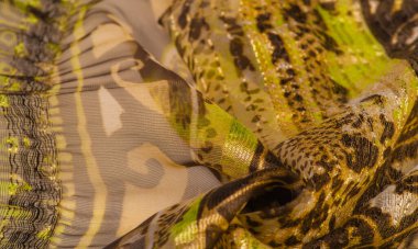 ipek kumaş, yeşil-kahverengi, soyut arka plan kumaşı veya sıvı dalga veya grunge ipek kumaş kıvrımlı kadife kumaş veya lüks Noel arkaplanı veya zarif duvar kağıdı tasarımı