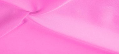 Pembe ipek kumaş, zarif, dalgalı, kırmızı pembe saten lüks kumaş, soyut tasarım. arkaplan dokusu, desen