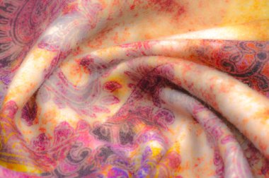 Bulanık, karşıtlık yok, doku, arka plan, şekil, aşındırıcı şekillerde kumaş, Hint usulü. Oryantal dürtüler, tasarımcı ve diğer yaratıcı projeler için uygundur.