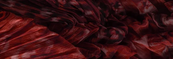 Panno Rosso Tessuto Seta Pregiata Organza Con Stampa Pantera Texture — Foto Stock