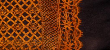 Kahverengi dantel kumaş, kehribar ve siyah kumaş karışımı. Kehribar, doku, arkaplan, desen.