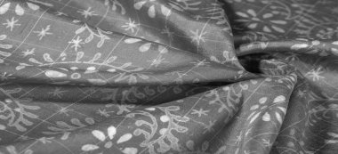 Çiçek desenli siyah ipek kumaş, çok yumuşak, çok yönlü. Tasarımlar, projeler ve daha fazlası için mükemmel. Arkaplan dokusu,