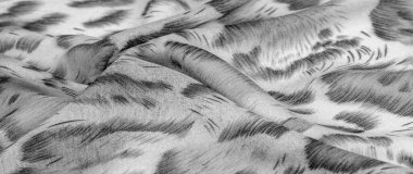 Afrika usulü siyah beyaz ipek kumaş. Tasarımcı, doku deseni, arkaplan koleksiyonu.