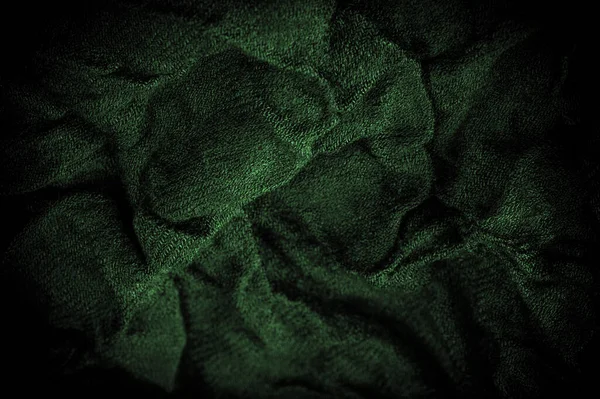 Χοντρό Σκούρο Πράσινο Μάλλινο Ύφασμα Πρόβατα Μακρύ Ανθεκτικό Χοντρό Μαλλί — Φωτογραφία Αρχείου