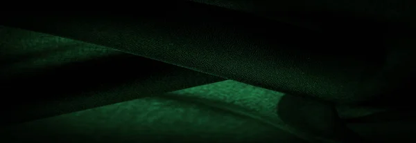 Dünne Dunkelgrüne Chiffonseide Smaragdgrüner Abstrakter Hintergrund Nahaufnahme Aus Grünem Stoff — Stockfoto
