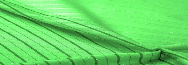 Green Emerald Fabric Lurex Stripes Perfect Fresh Comfortable Style Design — Zdjęcie stockowe