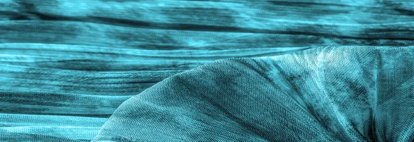 Tecido Azul Tecido Seda Organza Fina Com Impressão Pantera Textura — Fotografia de Stock