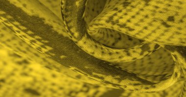 Kare desenli sarı kumaş, parlak sarı kumaşın yakın plan dokusu. arkaplan, doku, desen,