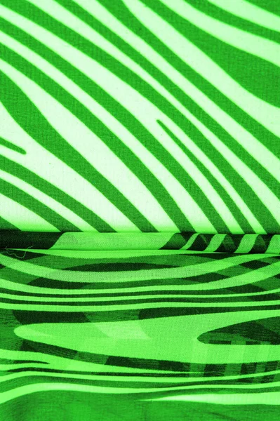 Tissu Soie Lignes Abstraites Vertes Blanches Forme Magique Motif Abstrait — Photo
