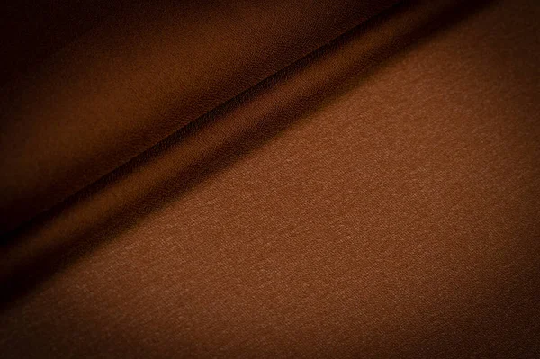 Silk Brown Fabric Yard Side Chocolate Silk Fabric Lightweight Silky — Stock Photo, Image