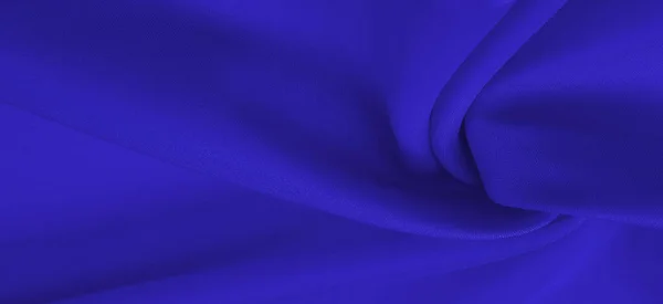 Blue Silk Fabric Dark Sapphire Silk Satin Suitable Your Design — Foto de Stock