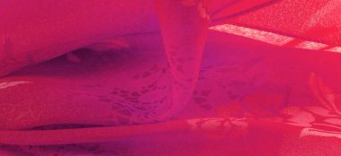 fabric, red silk with a floral pattern. Fragment of colorful retro silk textile pattern with floral ornament as background. Texture, design,