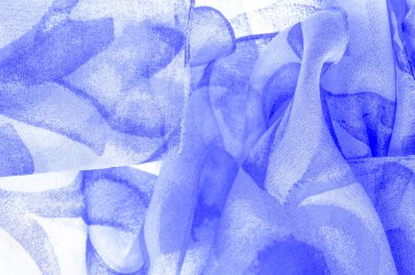 blue fabric texture with abstract blue print. luxury as abstract background. Luxury Christmas background. Fabric, delicate. Texture, Pattern. Smooth elegant