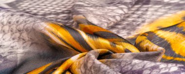 Doku, arkaplan, desen, ipek kumaş, Afrika temalı baskı, vahşi bir hayvanın teni.