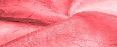 İpek kumaş, Kırmızı Beyaz. Çizgilerle çizilmiş ve pürüzsüz. Doku arka planı. Matte düğün saten kumaşı. Bu sofistike hafif saten tekstil şık bir görünüm yaratır..