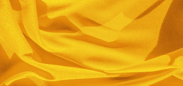 Żółty Jedwab Gładka Elegancka Żółta Luksusowa Jedwabna Tkanina Może Być — Zdjęcie stockowe