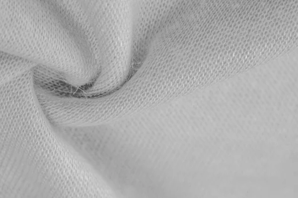 Tessuto Bianco Nero Con Motivo Astratto Stampa Rami Con Foglie — Foto Stock