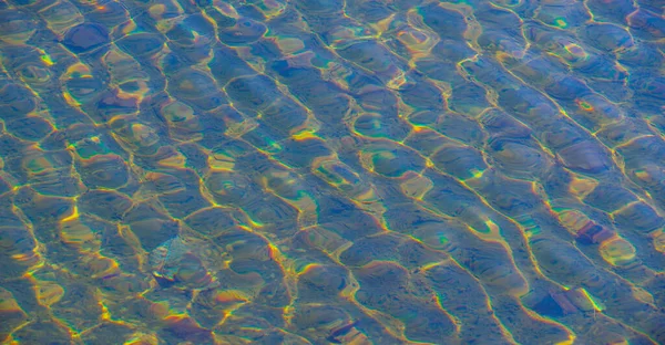 Sunlight Pool Ripples Water Although Direct Sunlight Increases Need Chlorine — Fotografia de Stock