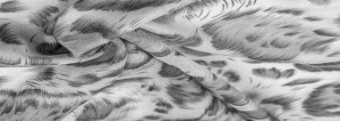 Afrika usulü siyah beyaz ipek kumaş. Tasarımcı, doku deseni, arkaplan koleksiyonu.