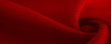 Kırmızı ipek kumaş, zarif, dalgalı, yakut rengi ipek, lüks kumaş, soyut tasarım. arkaplan dokusu, desen