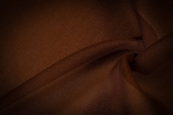 Silk Brown Fabric Yard Side Chocolate Silk Fabric Lightweight Silky — Fotografia de Stock