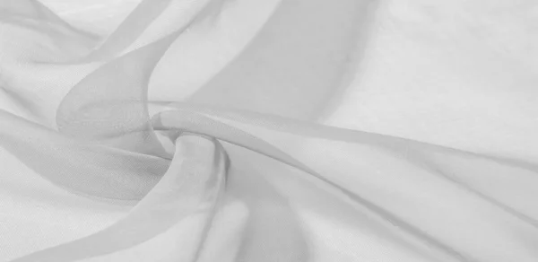 Tissu Soie Blanc Motif Texture Soie Dorée Élégante Lisse Tissu — Photo
