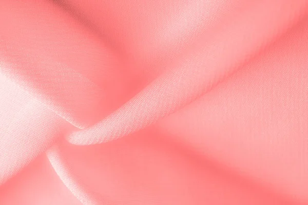 Red Pink Silk Fabric Fine Strong Soft Lustrous Fiber Produced — Stock Photo, Image