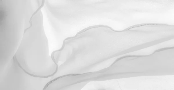 Witte Zijde Gevouwen Stof Achtergrond Banner Cover Design Luxe Textiel — Stockfoto