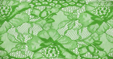 Yeşil dantel kumaş. Muhteşem yeşil esnek çiçekli dantel. El sanatları. Tasarımcı aksesuarları. Projeleriniz için dekorasyon. Lastik kaplama. Desen arkaplan deseni