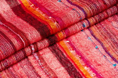 Red wool scarf. A quality and delicate scarf that gives an elegant and upscale look to any design. smooth sequined striped prints