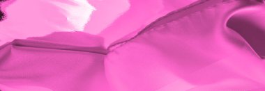 Pembe ipek kumaş, zarif, dalgalı, kırmızı pembe saten lüks kumaş, soyut tasarım. arkaplan dokusu, desen