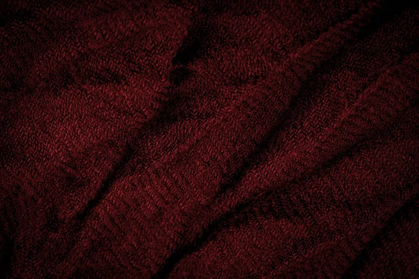 Грубая Темно Красная Шерстяная Ткань Овцы Длинной Прочной Грубой Волокнистой — стоковое фото