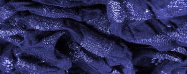 Doku. Koyu mavi kumaş. Noel kadınsı kraliyet partisi için dekoratif bir altyapı. Şatafatlı, deri desenli duvar kağıdı desenli. Doğum günü davetiyeleri için arka plan. Açık pastel renk