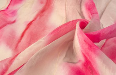 Kırmızı ve bej kumaşlar, bej arkaplanda kırmızı lekeler var. Soyut tasarımcı kumaş tasarımcısı. Tasarımın için güzel bir arka plan. Doku. Görüntü. çizim, kalıp, şekil