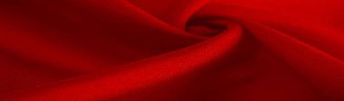Kırmızı ipek kumaş, zarif, dalgalı, yakut rengi ipek, lüks kumaş, soyut tasarım. arkaplan dokusu, desen