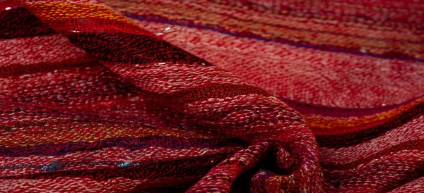 Red wool scarf. A quality and delicate scarf that gives an elegant and upscale look to any design. smooth sequined striped prints