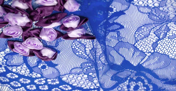 Blue Lace Floral Design Diy Crafts Designer Accessories Decorations Your — Fotografia de Stock