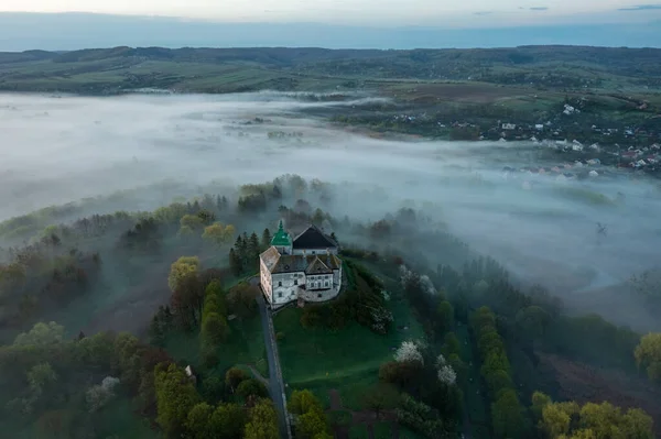 Luchtfoto Van Het Kasteel Van Olesko Een Heel Mooi Kasteel — Stockfoto