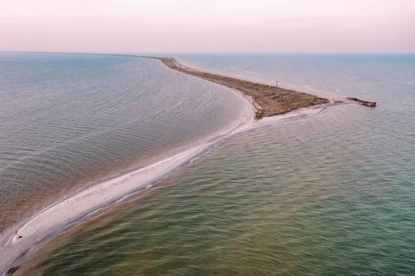 Kinburn Spit Ucrânia Vista Aérea Mar Negro Natureza Selvagem Bela — Fotografia de Stock