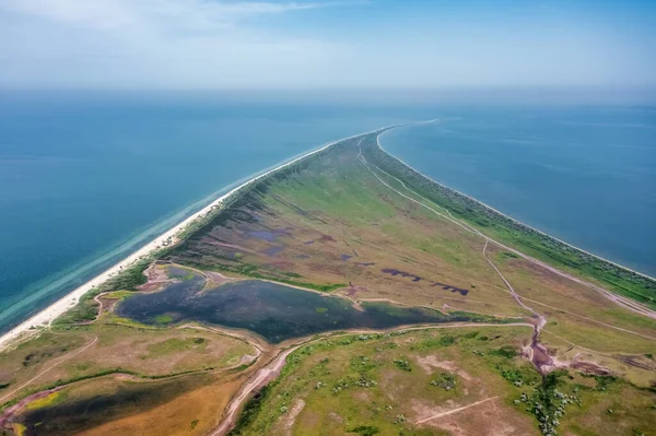 Kinburn Spit Ucrânia Vista Aérea Mar Negro Natureza Selvagem Bela — Fotografia de Stock