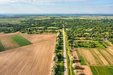 Bakota Ulusal Doğal Parkı, Podilski Tovtry, Ukrayna 'nın harika hava manzarası. Uçan bir drondan güzel bir manzara..
