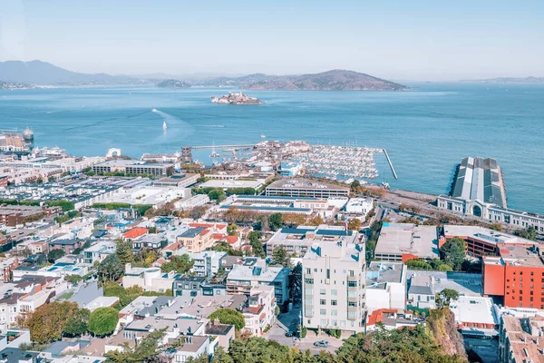 Bela Vista Panorâmica Cidade Baía São Francisco Partir Coit Tower — Fotografia de Stock