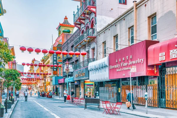 San Francisco Usa October 2021 Chinatown San Francisco Chinese Lanterns — Stock Photo, Image