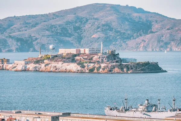 Ilha Alcatraz São Francisco Eua Foto Processada Cores Pastel — Fotografia de Stock